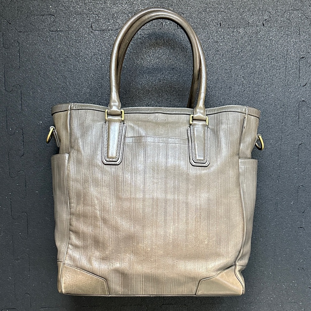 Coach Gray Leather Tote Bag